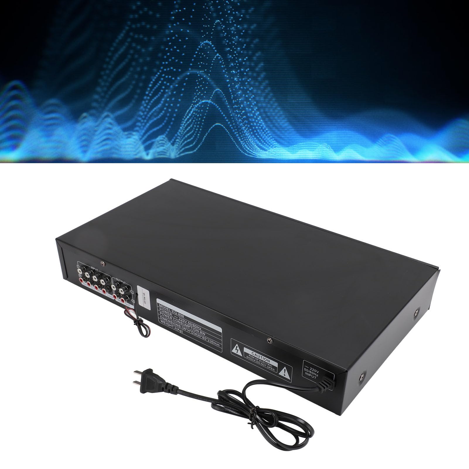 Ecualizador de Audio Estéreo con Bluetooth y USB para Automóvil 20 Bandas Ajustable