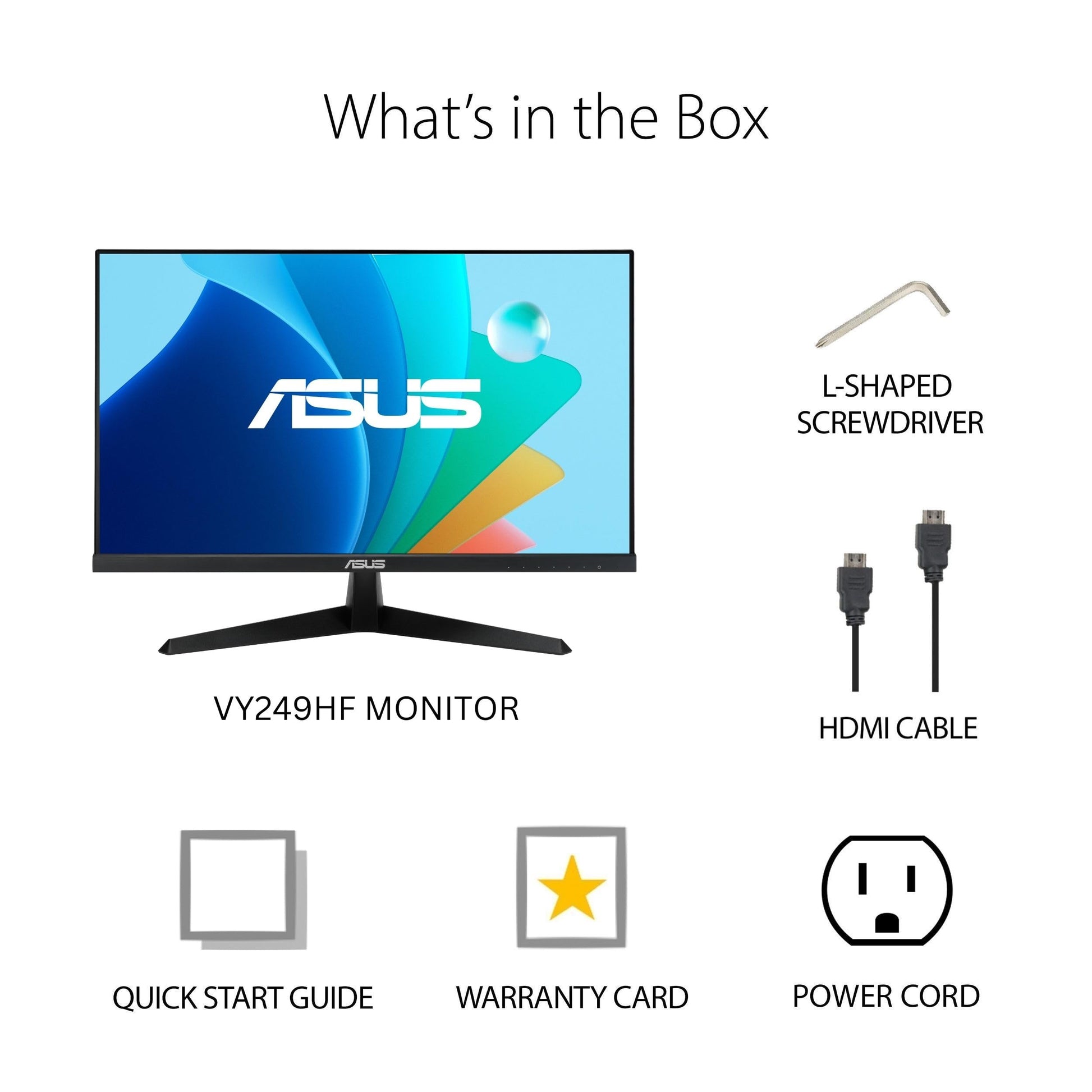 ASUS Monitor VY249HF 23.8 Pulgadas, Full HD, IPS, 100 Hz, 1x HDMI, Color Negro