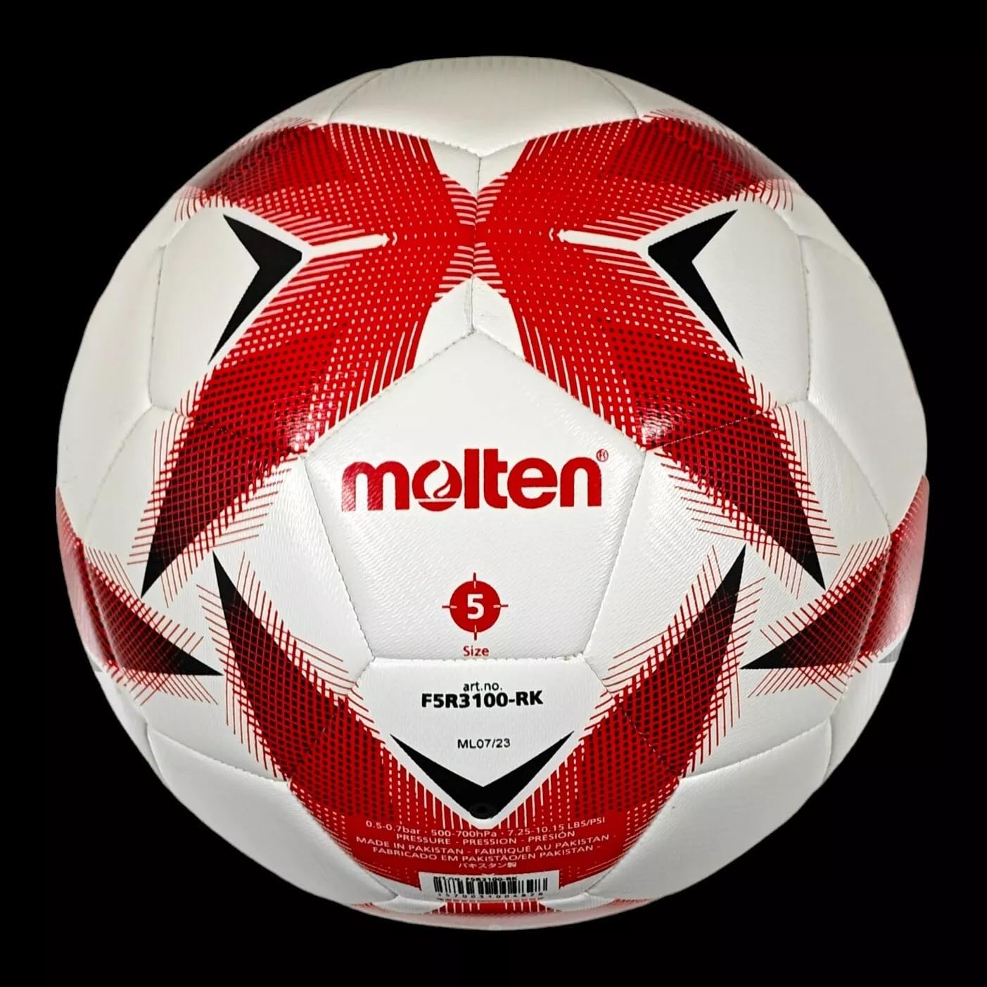 Balón de Fútbol Molten Rojo Forza 3100 no. 5 Híbrido para Pasto