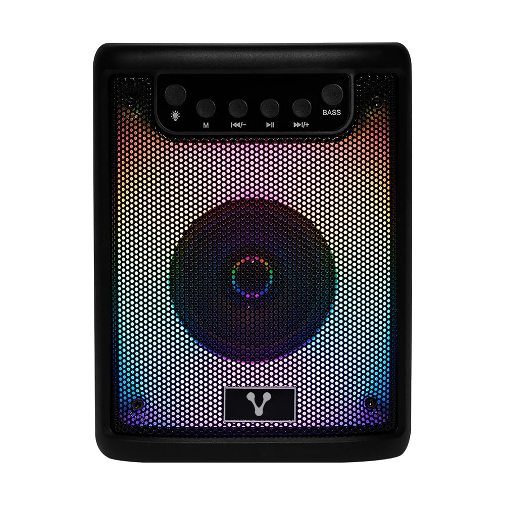 Bocina Karaoke Vorago KSP-180 Inalámbrica Iluminación RGB Portátil Bluetooth 5.3