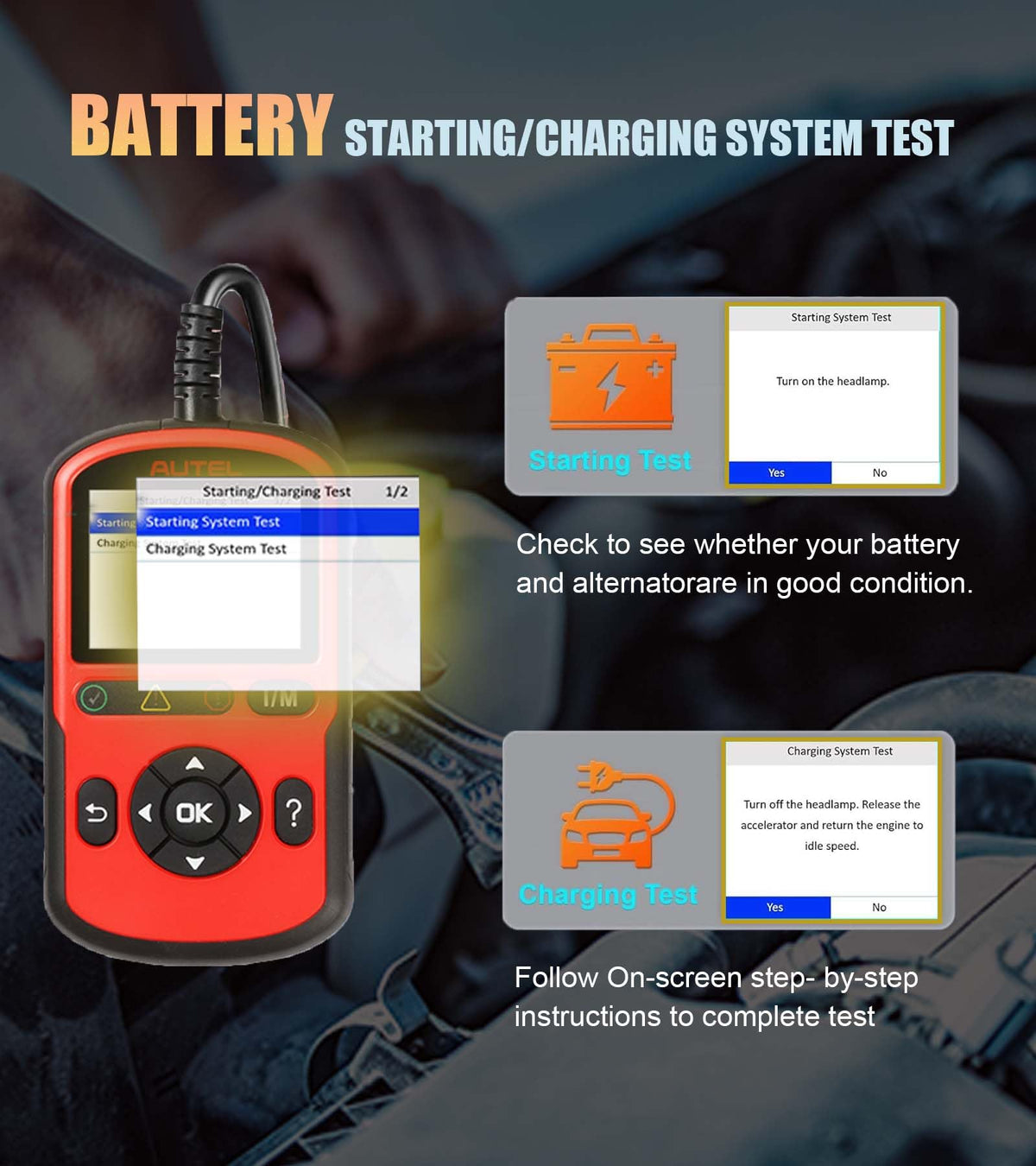 Escáner OBD2 Autel AutoLink AL549 Rojo con Diagnóstico AutoVin y Prueba de Batería para Automóvil