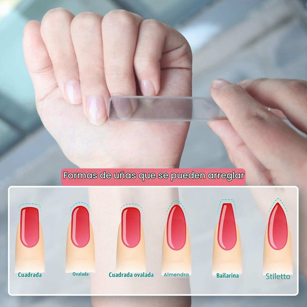RedFlow - Juego de pulidor de uñas contiene 2 limas de nano vidrio y 1 lima de pie de vidrio nano, juego de manicura profesional, limas de uñas naturales para quitar callosos, piel muerta, seca y agrietada