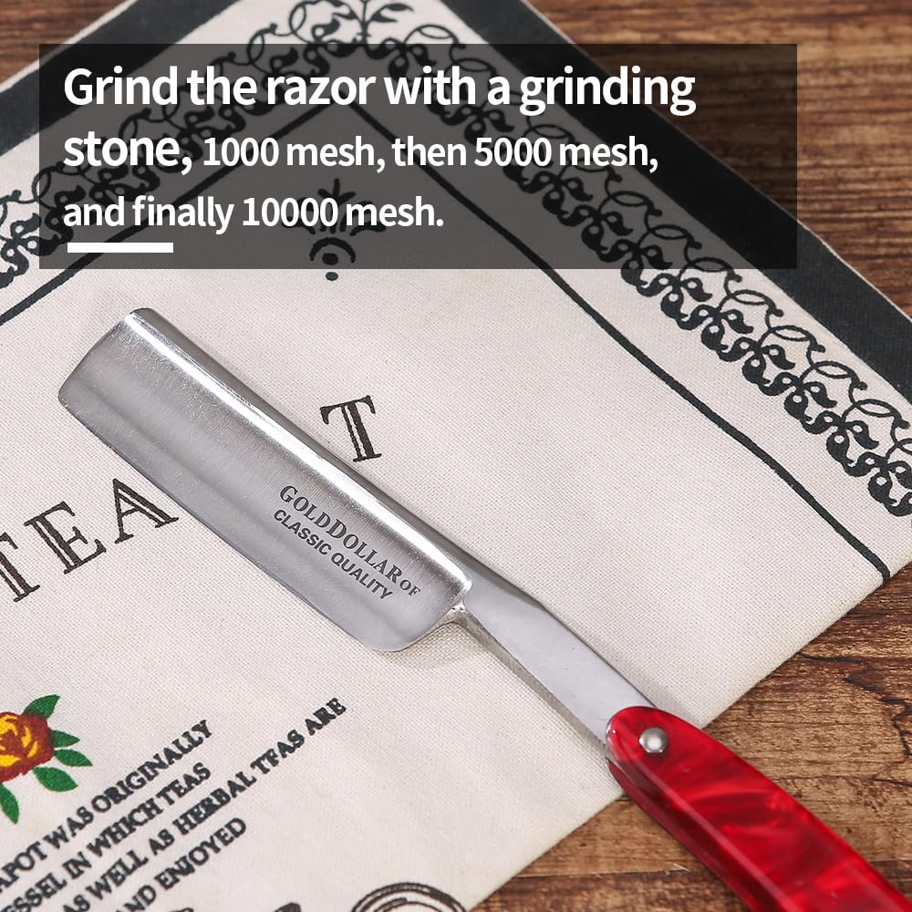 Gold Dollar Acylic shaving cut throat razor straight razor without stablizer
