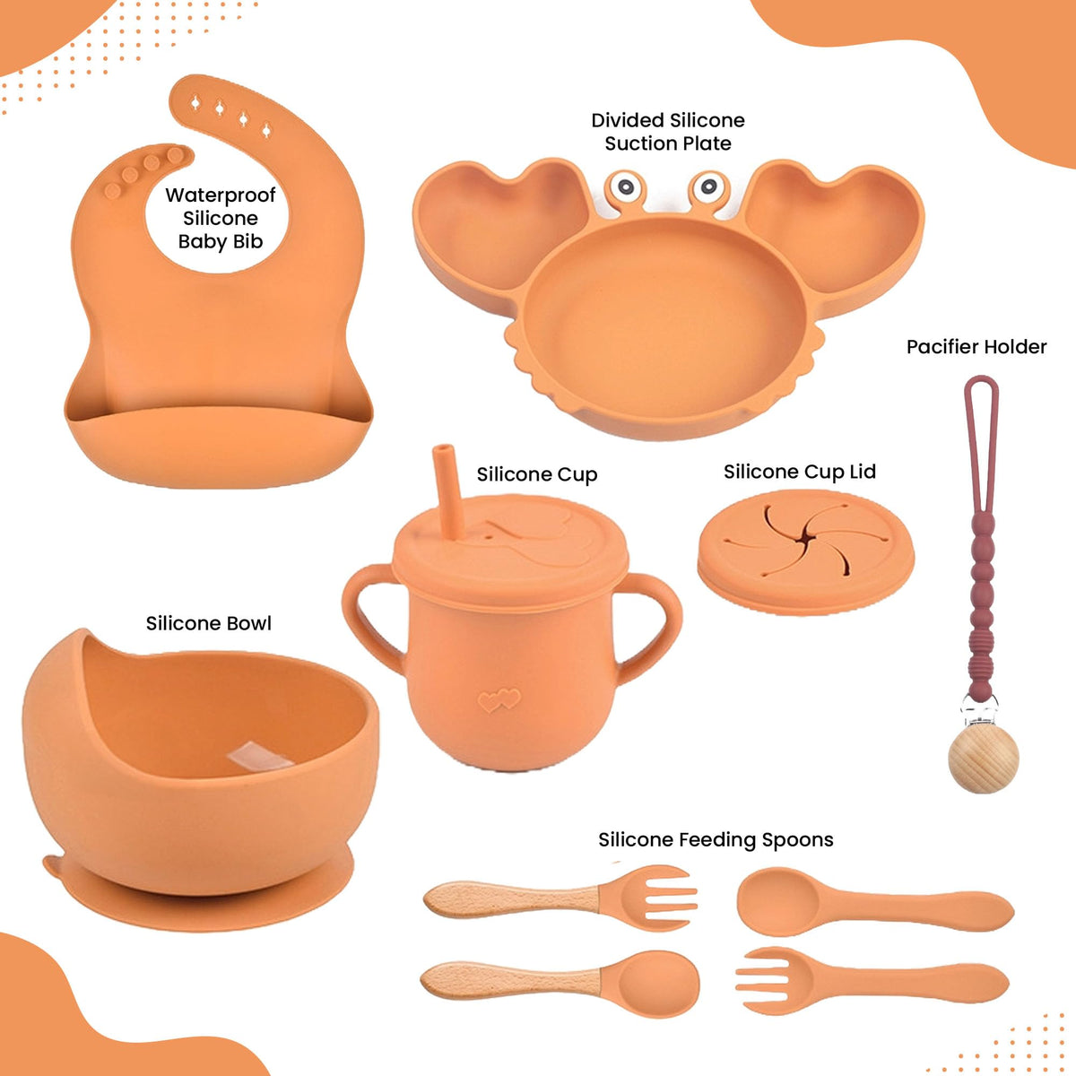 Juego de alimentación de bebé de silicona, 14 piezas, suministros de destete LED para bebé, cucharas de bebé, tazón de ventosa, taza dividida, utensilios para comer alimentos sólidos de primera etapa