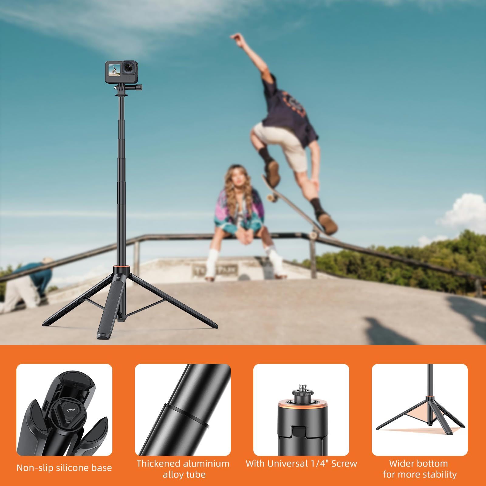 Trípode Extensible DJI 53.74 Pulgadas para Cámara GoPro y Osmo Pocket 3