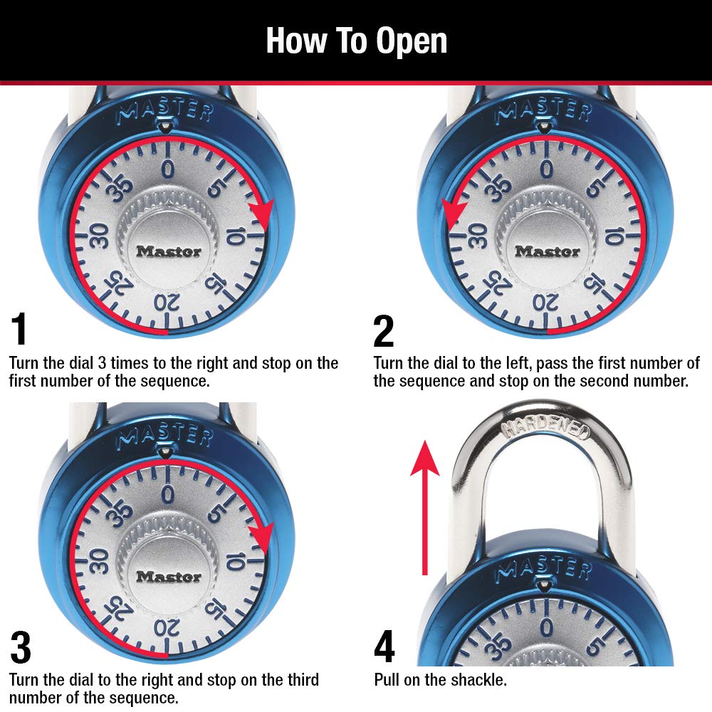 Candado de Combinación Master Lock Azul Claro