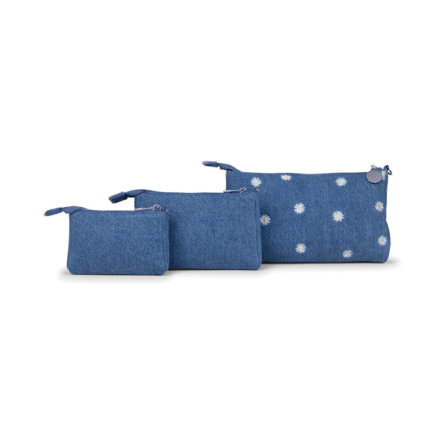JuJuBe - Juego de 3 bolsas de mezclilla y margaritas
