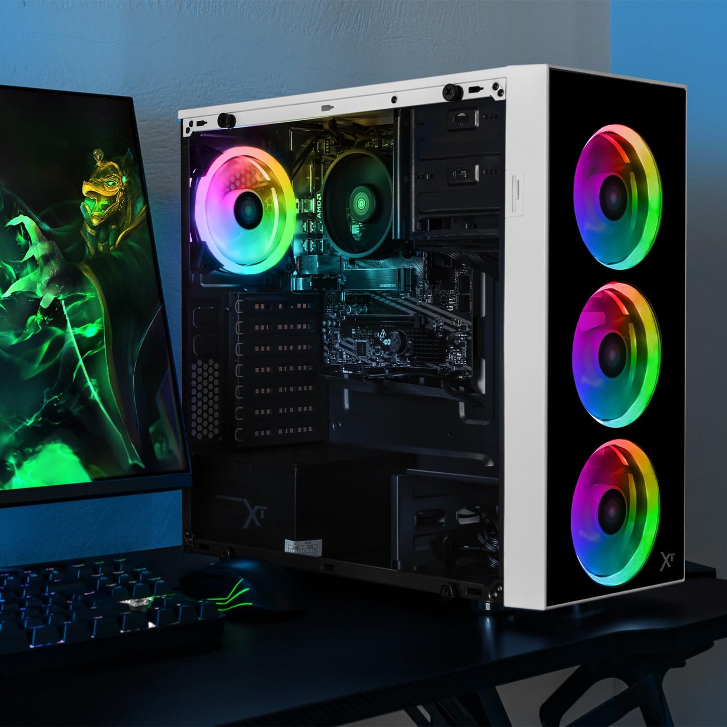PC Gaming AMD Xtreme Dragonfly White Ryzen 7 5700G SSD 1TB Monitor Curvo 23.8 100Hz 16GB Radeon Vega