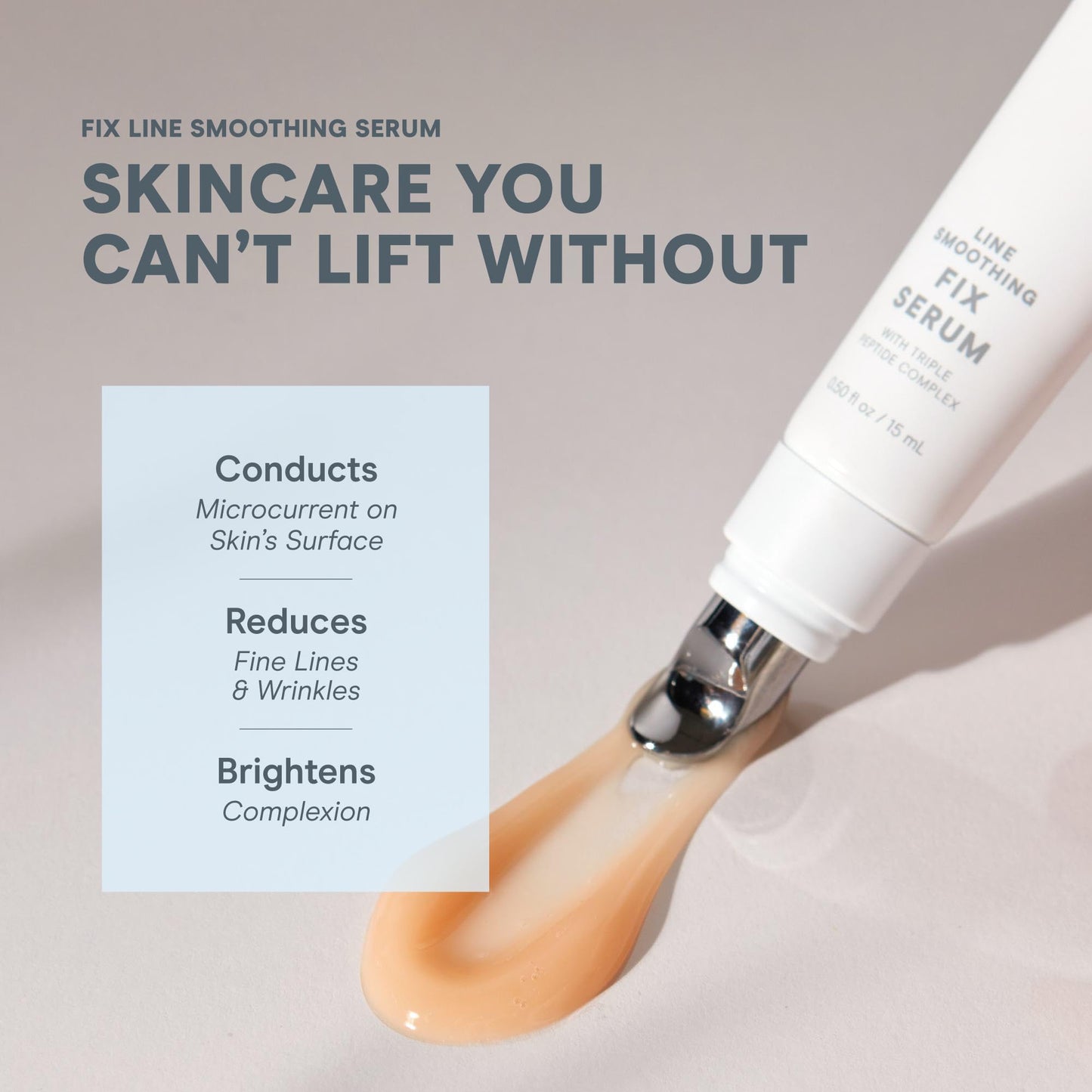 NuFACE FIX Serum | Line Smoothing Serum | Use alone or with NuFACE FIX Device | Awaken Tired Eyes + Revive Dull-looking Skin| 0.5 FL Oz