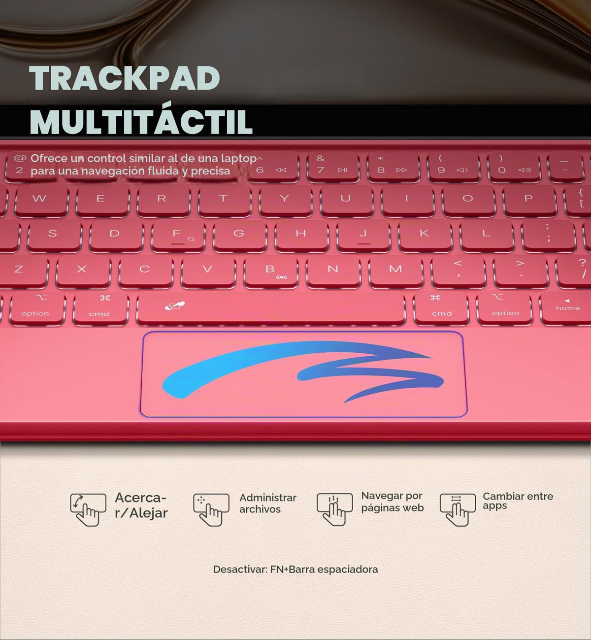 Funda con Teclado Dexnor iPad Air 11 Pulgadas Negra Ultrafina con Trackpad Desmontable