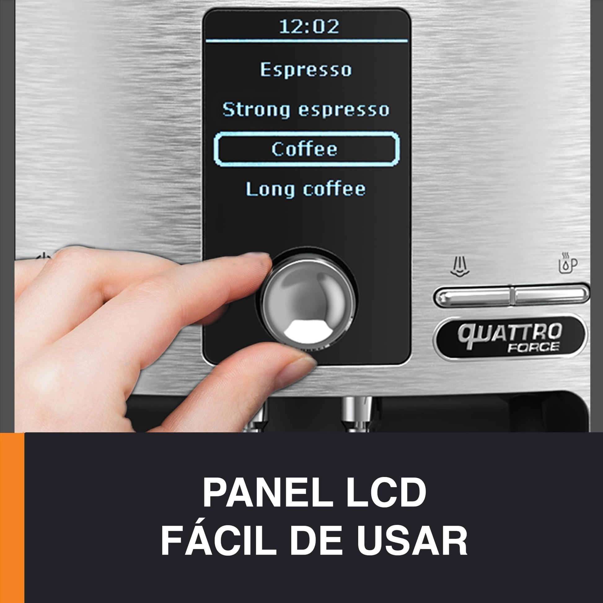KRUPS Espresseria Súper Automática Quattro Force, diseño compacto, obteniendo el mismo sabor delicioso del café. Capacidad 1.7L, EA82FBMX
