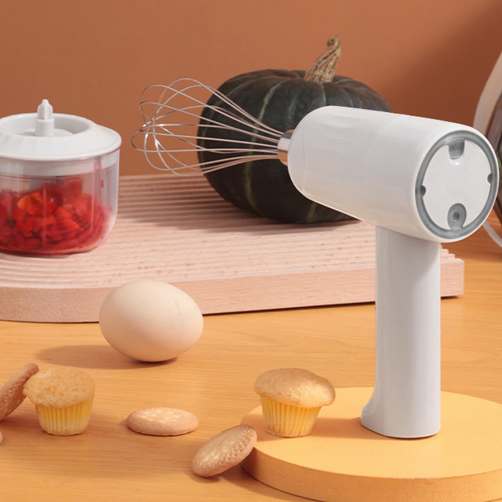 Batidora de Mano Eléctrica de 3 Velocidades, Batidora Portátil para Hacer Espuma de Leche, Batidoras, Batidora Eléctrica de Mano con Picadora para el Hogar