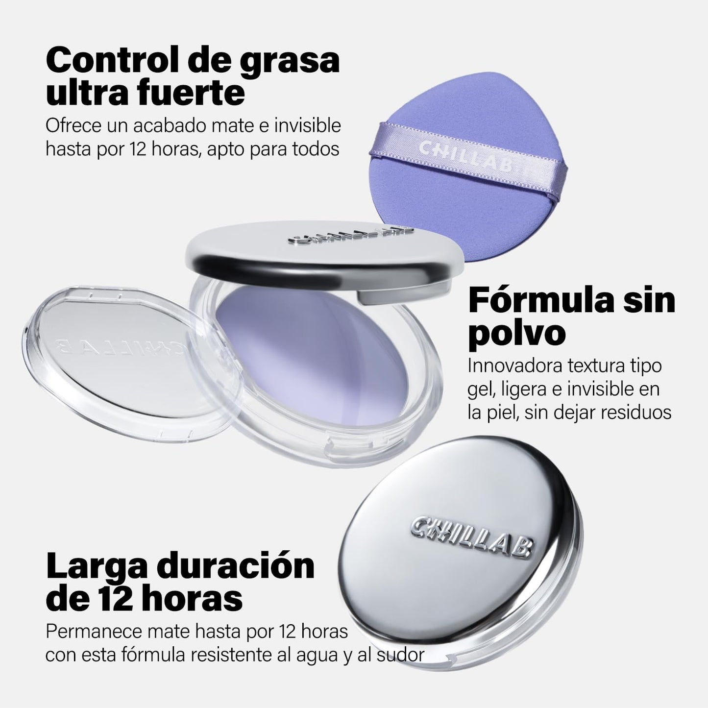 Chillab Signature Trio Set, Polvo Morado y Aceite Labial Negro Mágico