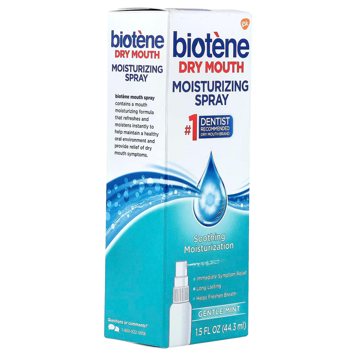Spray Bucal Hidratante Biotene Menta Suave Sin Azúcar para Boca Seca y Aliento Fresco