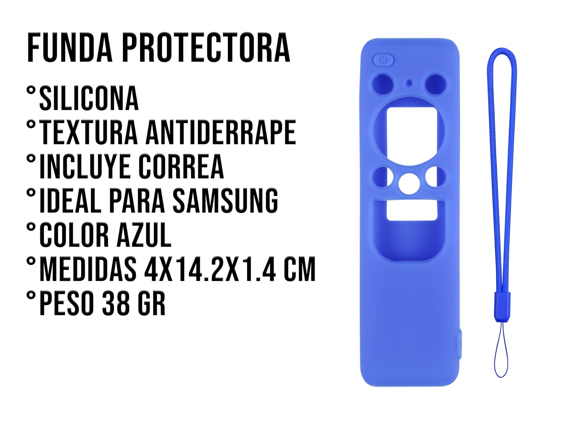 Funda para Control Samsung Case con Celda Solar Bn59-01432d (Azul)