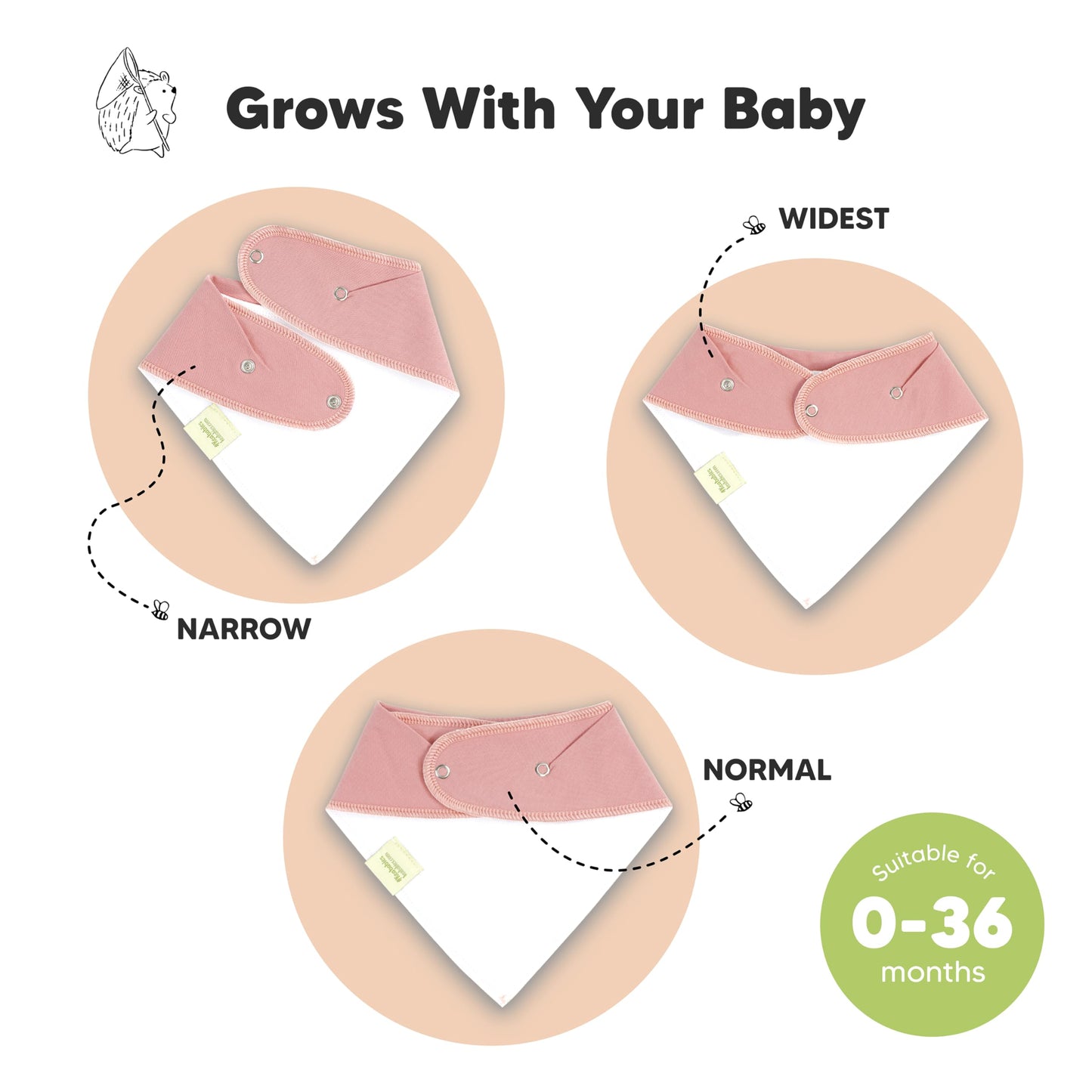 Paquete de 8 baberos orgánicos para niñas – Baberos triangulares súper absorbentes para bebés babeos y dentición, 100% algodón extra suave para recién nacido, bebé de 0 a 36 meses (pastel silenciado)