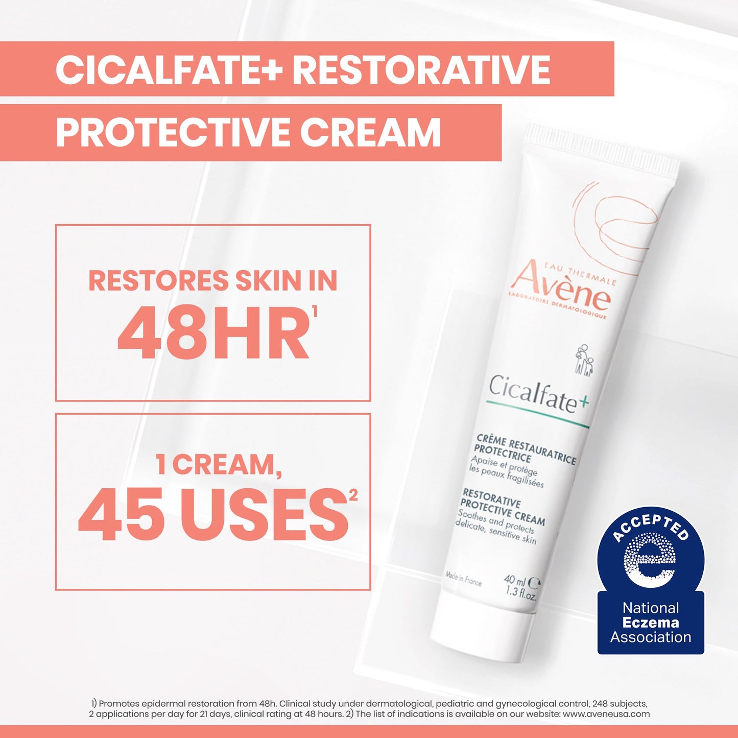 Eau Thermale Avene Cicalfate+ Restorative Protective Cream - Everyday Cica Cream for Wound Care - Help Restore Skin - Reduce Appearance of Scars - Doctor Recommended Postbiotic Skincare - 1.3 fl.oz.