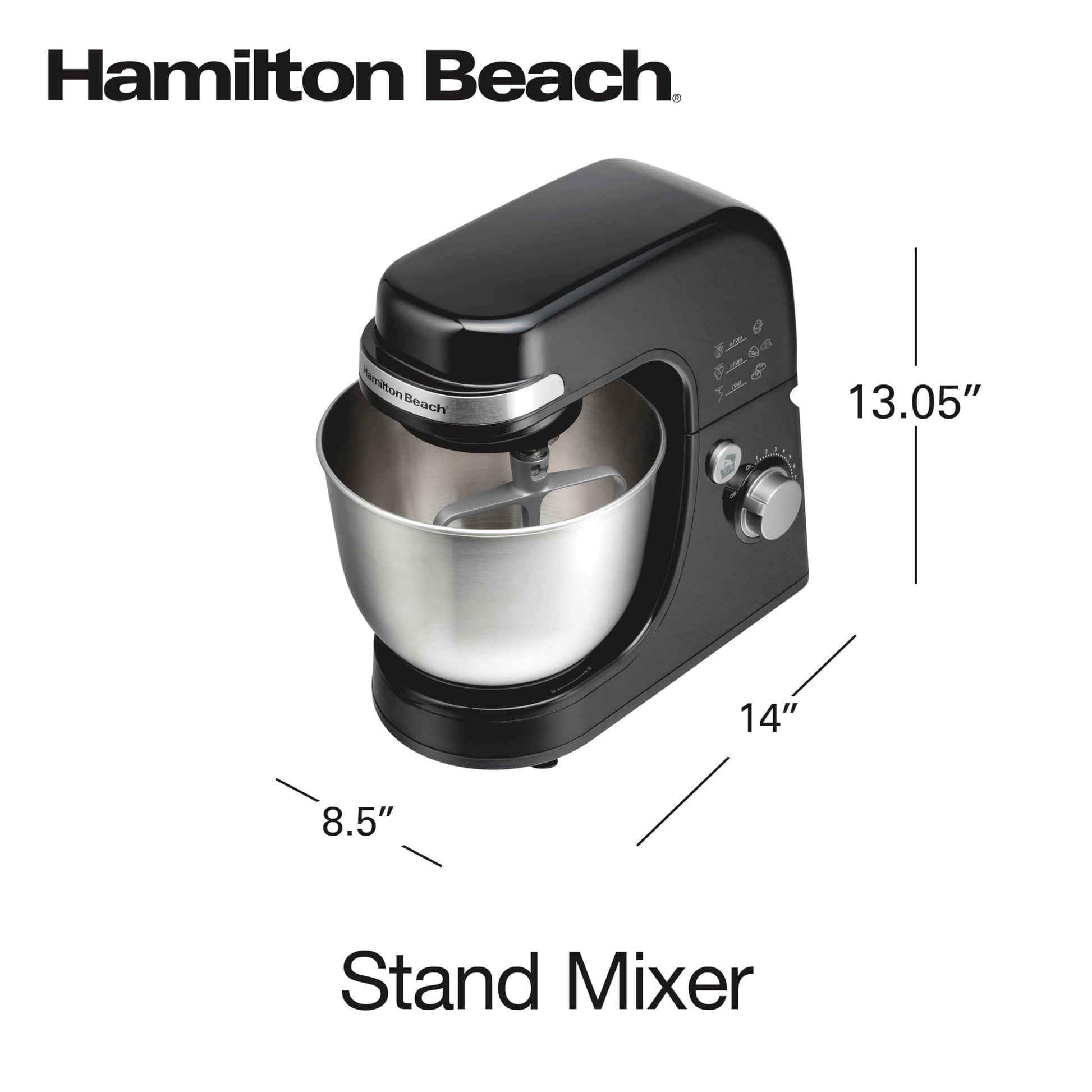 Batidora de Pedestal Hamilton Beach Negra 7 Velocidades Batido Profesional