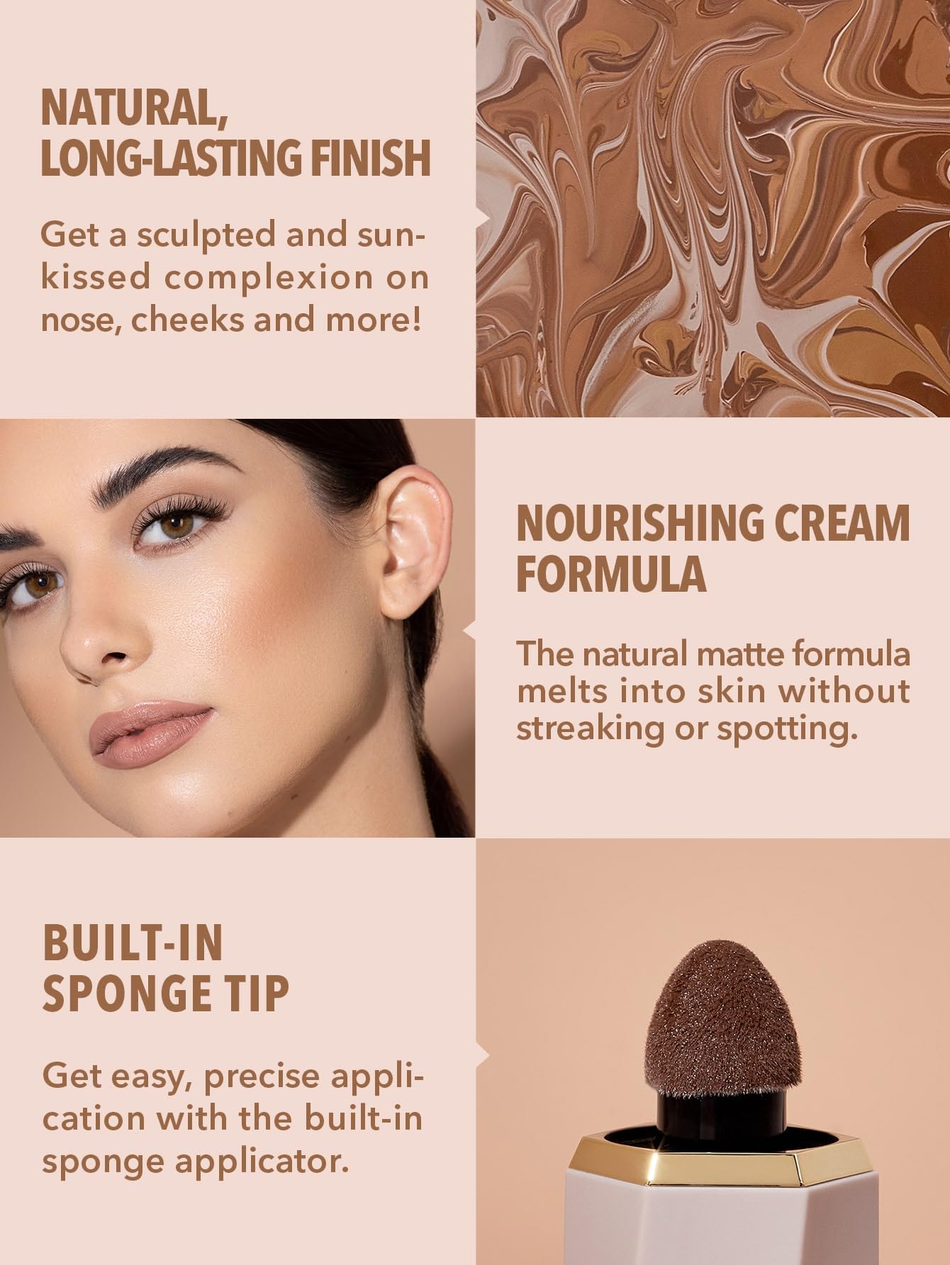 SHEGLAM Sun Sculpt Cool Toned Liquid Contour Stick Maquillaje bronceador en crema de larga duración - Terracota