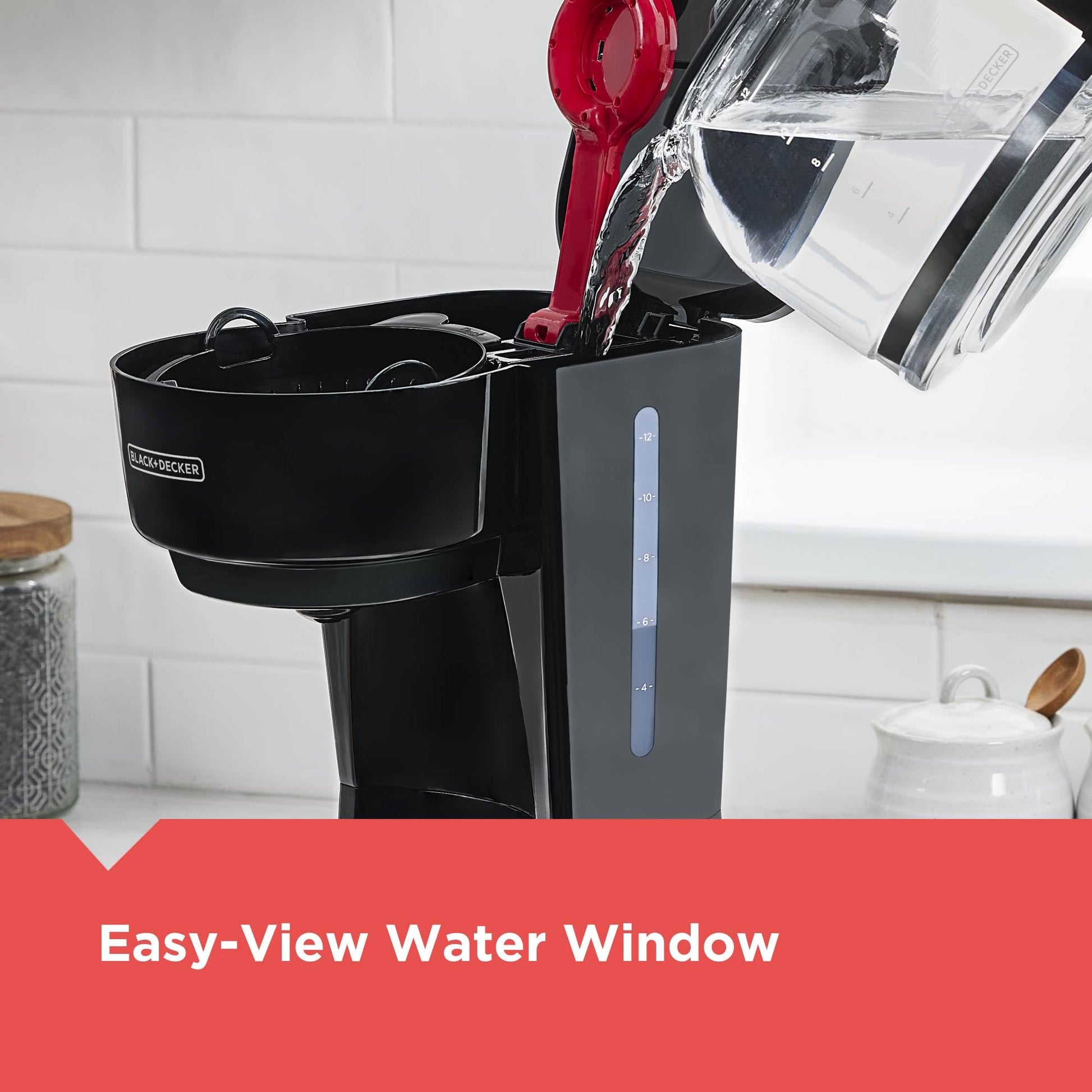 BLACK+DECKER CM0915BKD - Cafetera de 12 tazas con interruptor de fácil encendido/apagado, jarra de fácil vertido, sin goteo con cesta de filtro extraíble, color negro