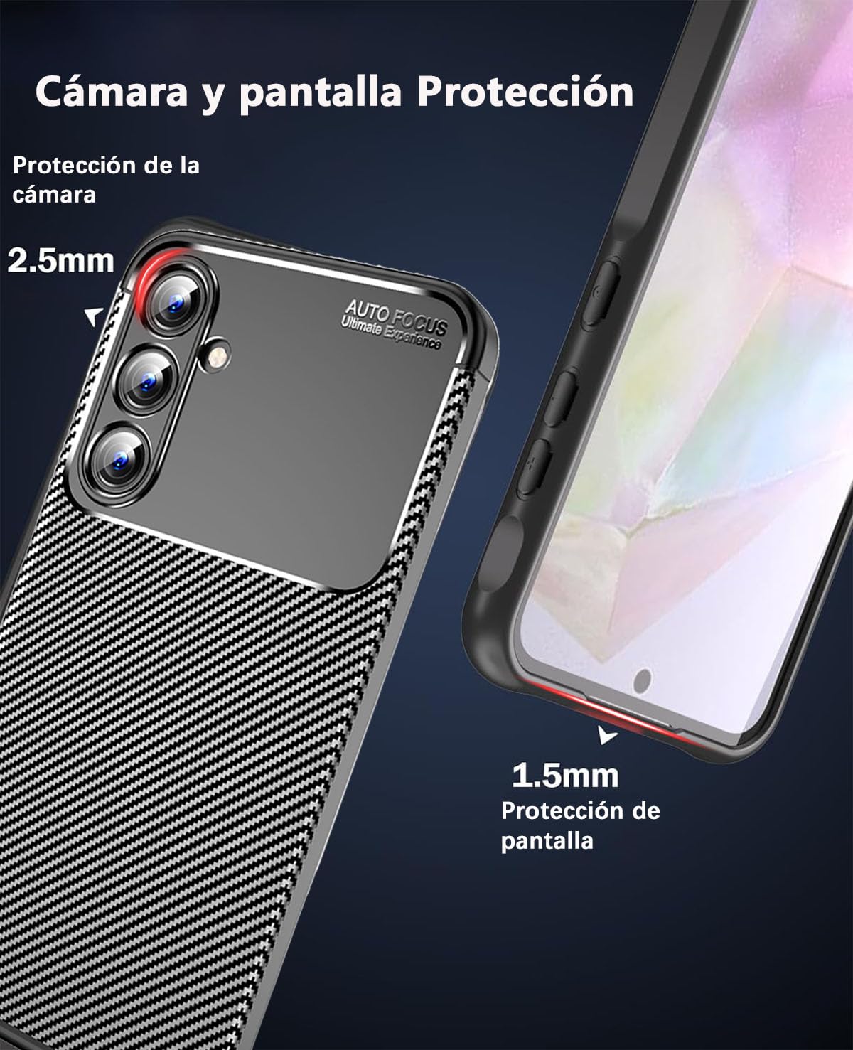 Funda Protectora QWYJ Negro con Textura de Fibra de Carbono para Samsung Galaxy S23 FE