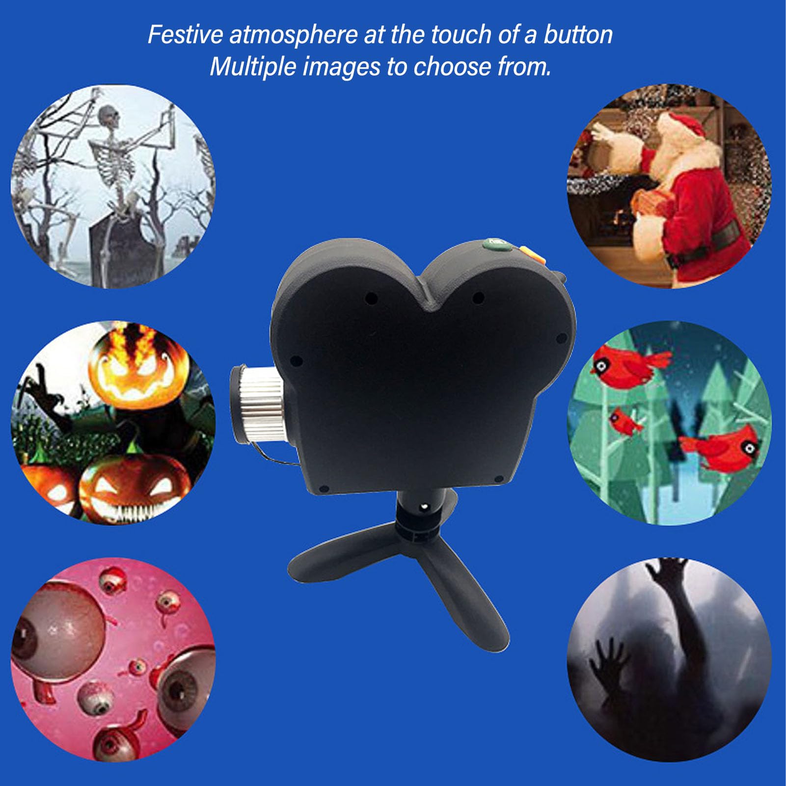 Proyector LED De Luz Para Halloween Y Navidad 12 Películas Integradas Exteriores