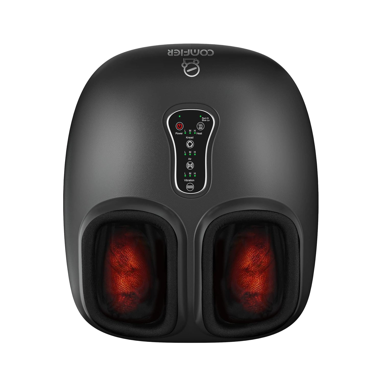 COMFIER Shiatsu masajeador de pies con calor, vibración, máquina masajeador de pies de compresión para fascitis plantar, dolor de neuropatía, regalos para ella, se adapta a tamaños de hasta 13