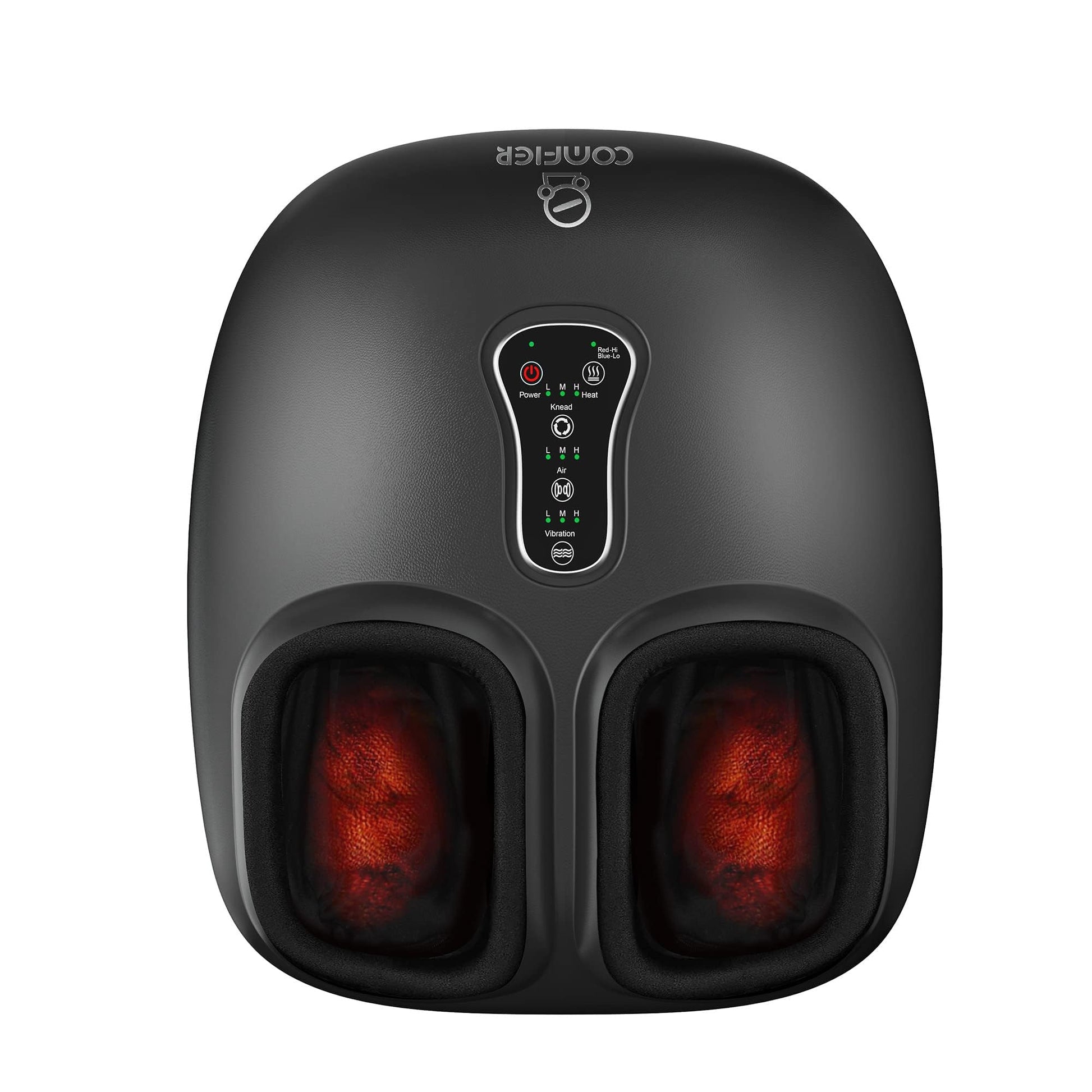 COMFIER Shiatsu masajeador de pies con calor, vibración, máquina masajeador de pies de compresión para fascitis plantar, dolor de neuropatía, regalos para ella, se adapta a tamaños de hasta 13