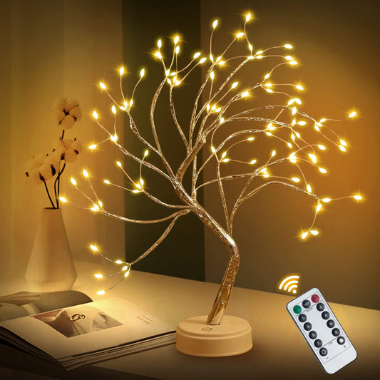 Lámpara Nocturna Bonsái, Luces de Árbol Bonsai con 108 Luces LED de Perlas y Ramas Regulables, Iluminación con Control Remoto y Control Táctil, Decoración Luminosa para Dormitorio,Boda,Festival,Fiesta