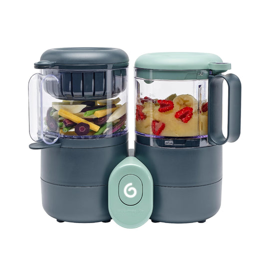 Babymoov Duo Meal Lite: Procesador de Alimentos para Bebés 4 en 1 con Vaporizador, Licuadora, Purés para Bebés, Calentador y Descongelador (Aprobado por Nutricionistas), Gris Oscuro