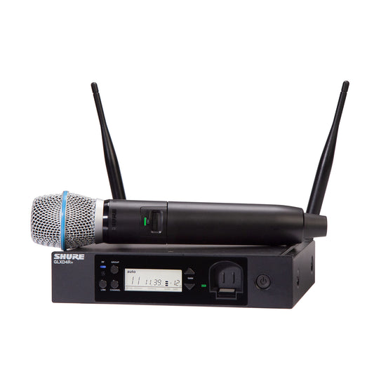 Sistema de Micrófono Inalámbrico Digital Shure GLXD24R+/B87A Negro con Doble Banda y Batería de 12 Horas para Voz