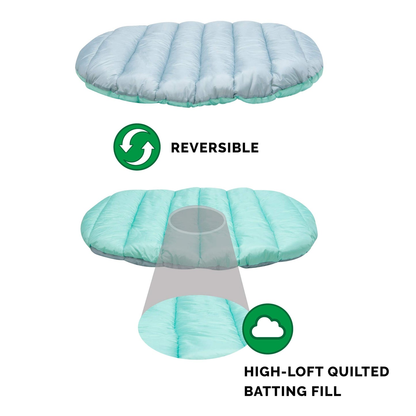 Cama para Perro Furhaven Aqua Granite Gray con Cojín de Viaje Lavable Tamaño Pequeño