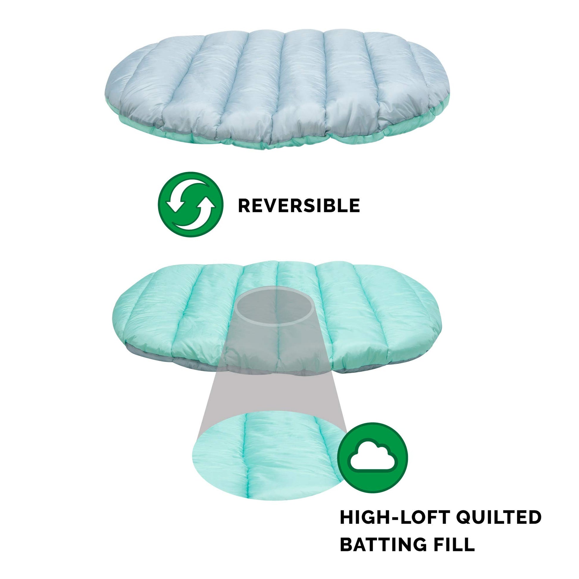 Cama para Perro Furhaven Aqua Granite Gray con Cojín de Viaje Lavable Tamaño Pequeño