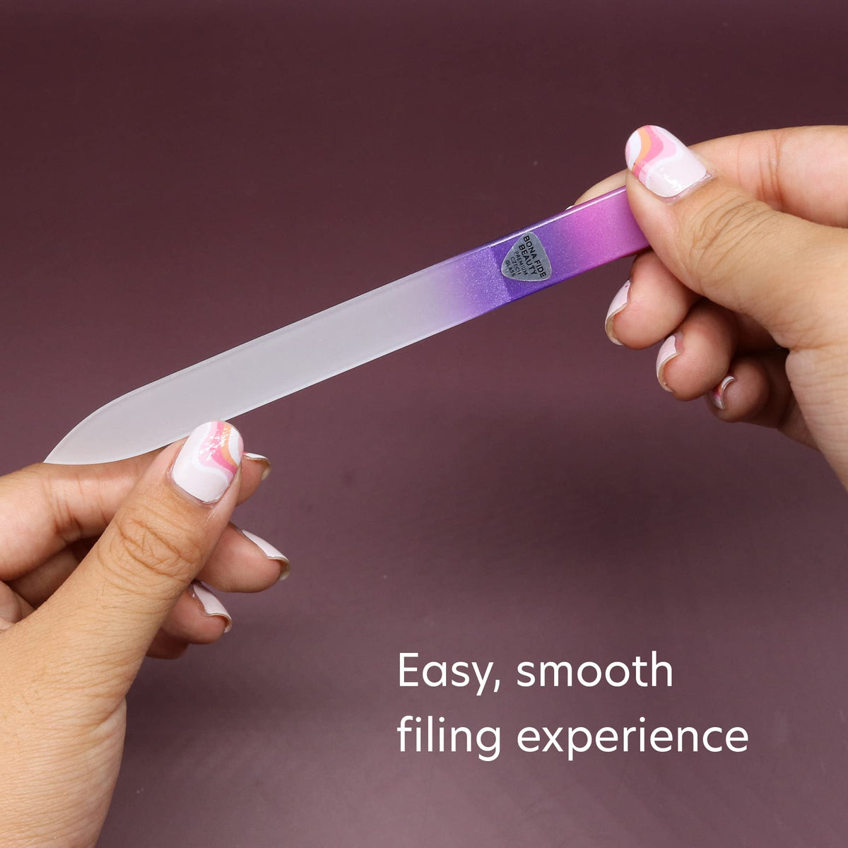 Glass Nail File Manicure Set, Nail Filer for Professional Manicure Nail Care - Bona Fide Beauty (10-Piece Set) Genuine Czech Glass