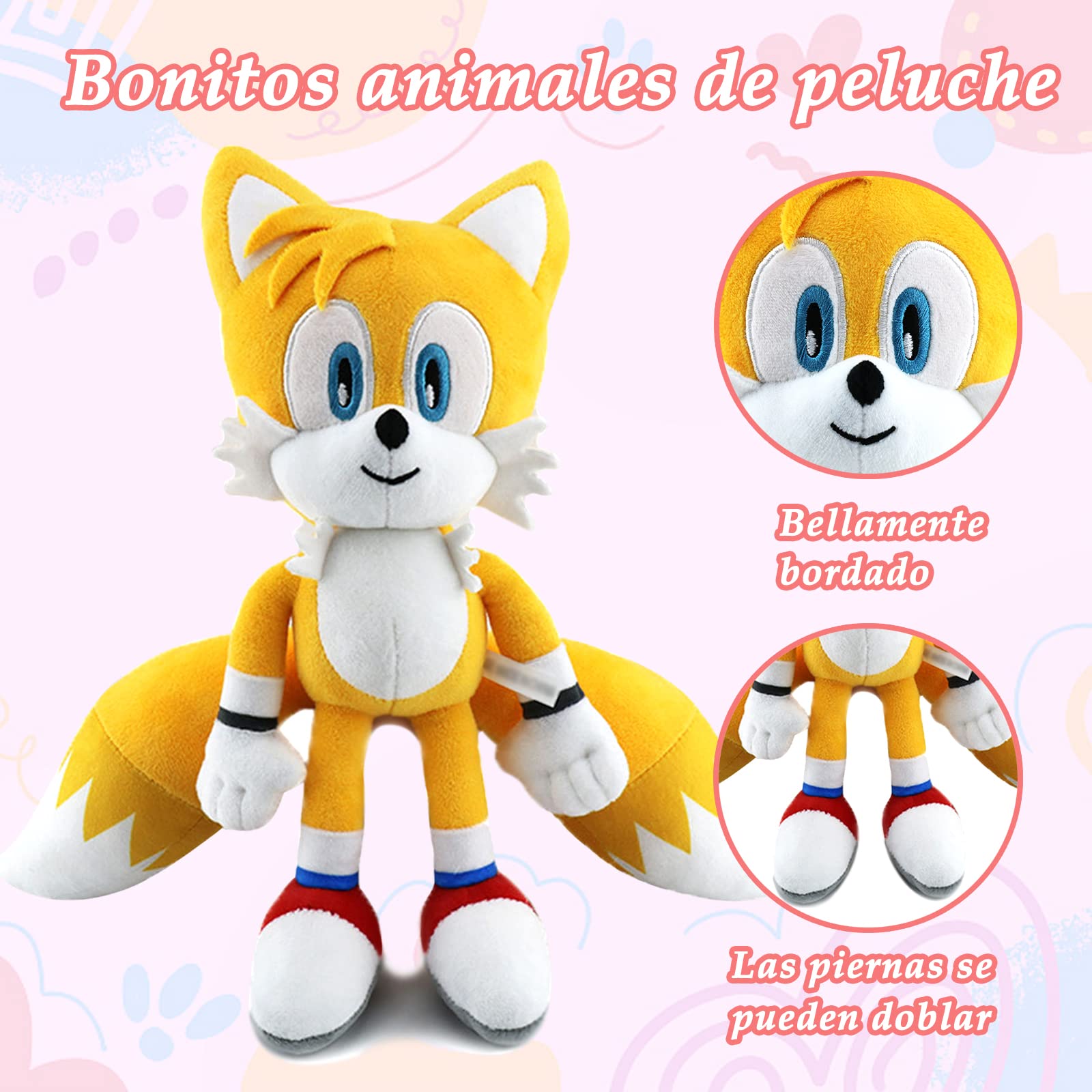 Juguetes de peluche para Hedgehog,12 pulgadas personajes de dibujos animados,Juguete de Peluche Suave para Sala de Estar,Oficina,Coche,Regalos navideños perfectos Para Niños y Niñas (Amarillo)