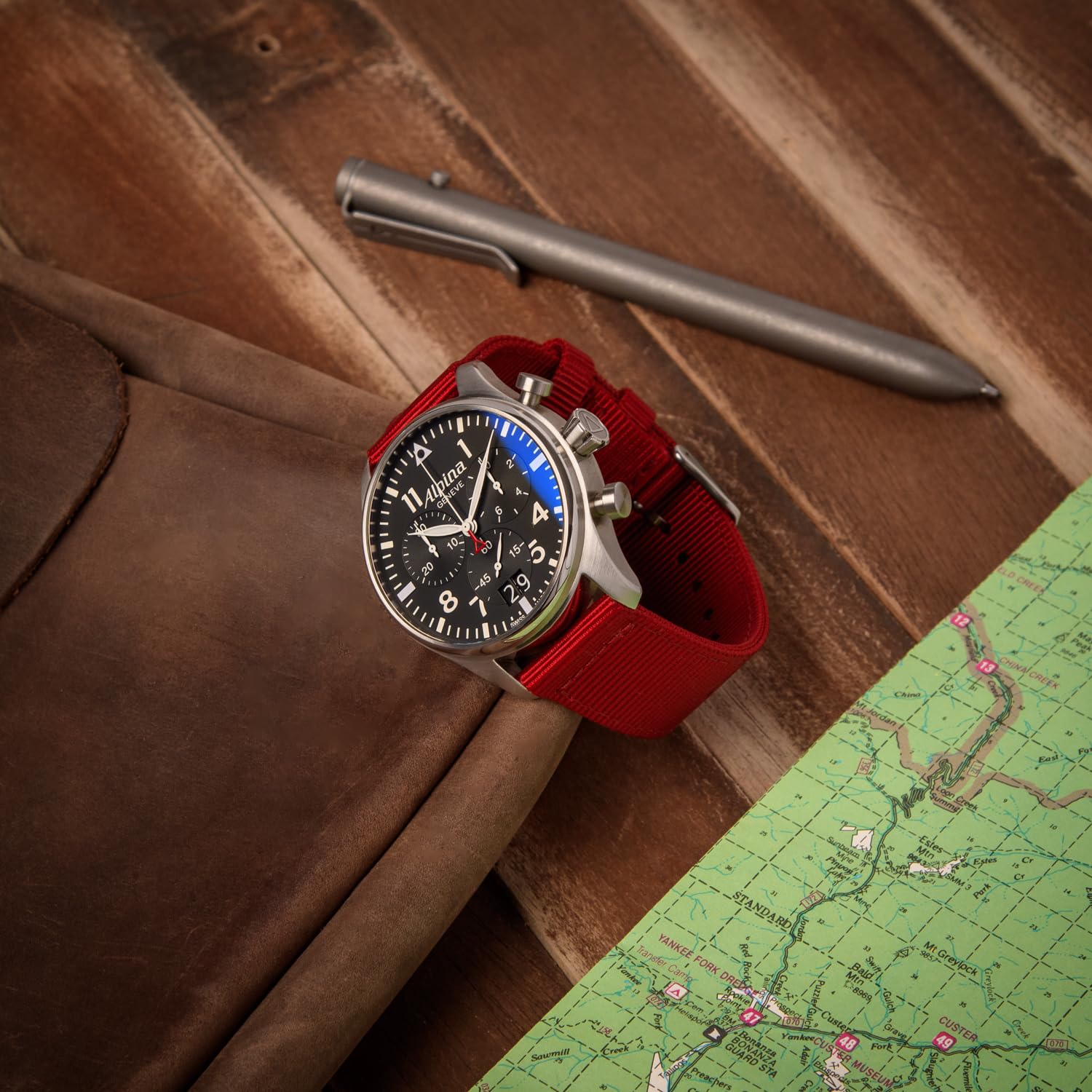 Archer Watch Strap - Correas de Reloj de Nailon Premium de Liberación Rápida (Rojo, 20mm)