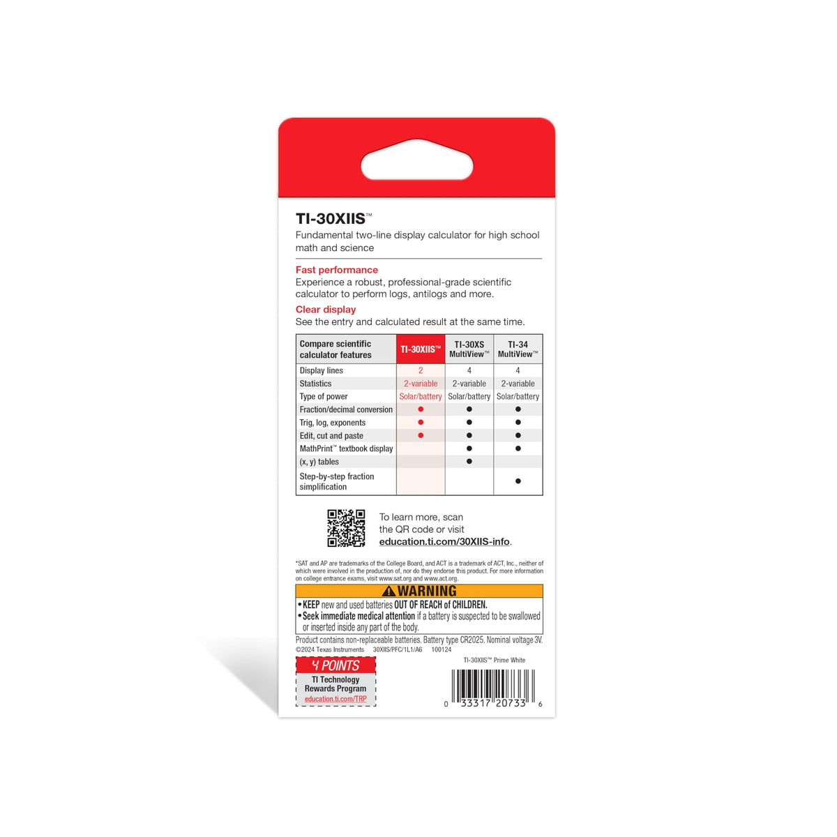 Calculadora Científica Texas Instruments Blanco 2 Líneas