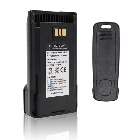 IFREQTECH FNB-V134LI Batería para Vertex Standard VX-260 VX-261 VX-264 EVX-261 VX-451 VX-454 VX-459 con Clip para Correa Radio portátil 2600 mAh