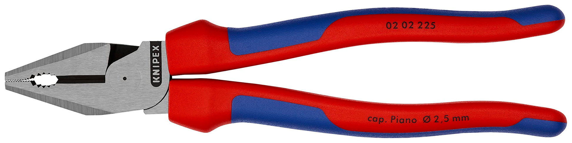 Knipex 02 02 225 Sb Alicate Universal para Trabajos Pesados Atramentado con Fundas en Dos Componentes, 225 mm, Negro