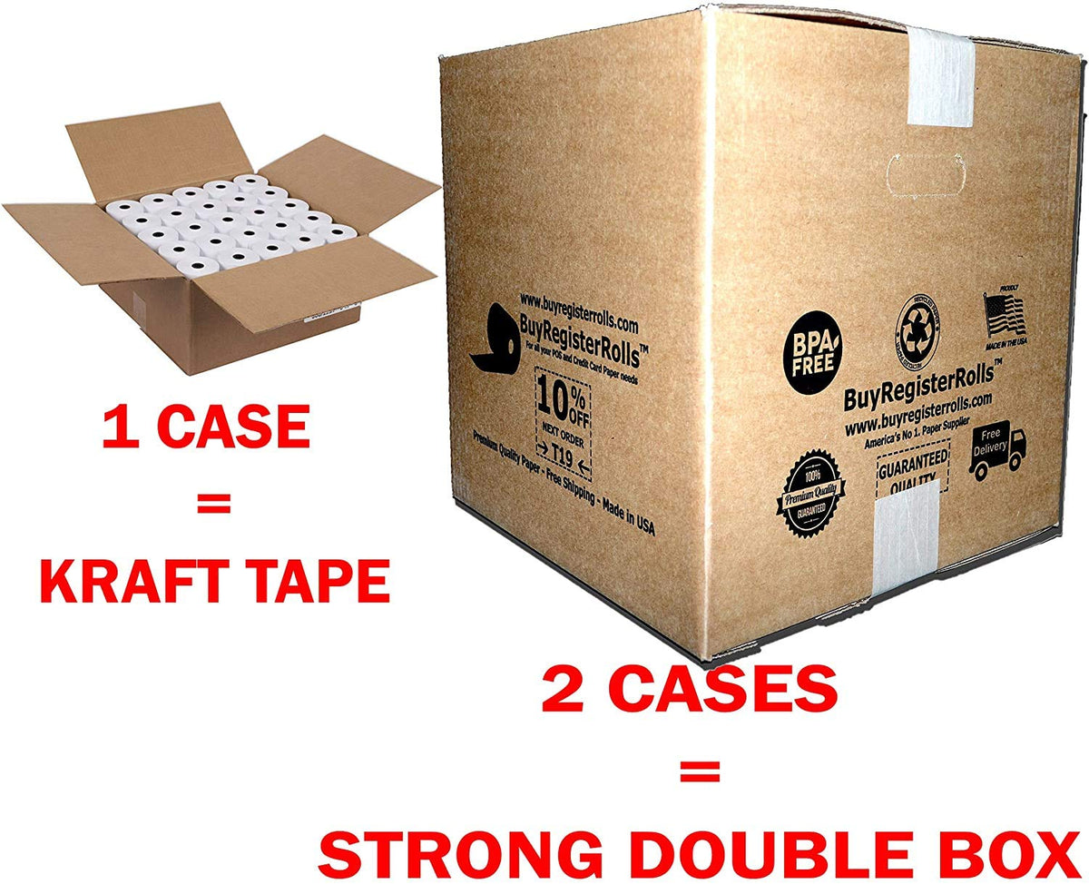 Rollos de Papel Impresora Térmica BuyRegisterRolls Blanco 2-5/16 Pulgadas x 400 Pies Sin BPA Fabricado en Estados Unidos
