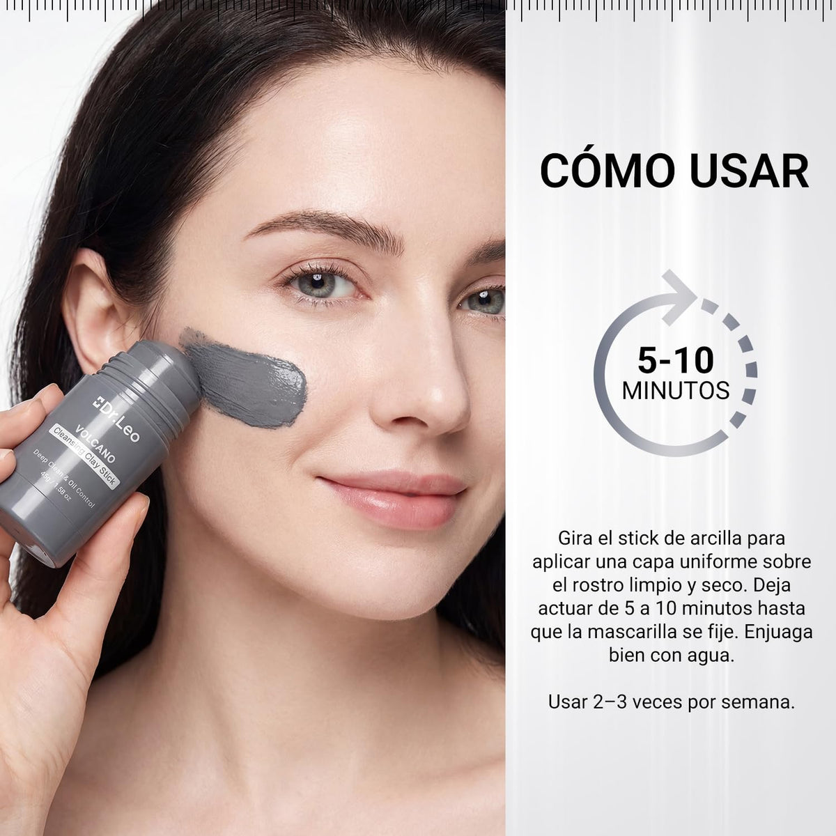 Dr.Leo Mascarilla de Arcilla en Barra, Limpia Poros y Puntos Negros, 45g