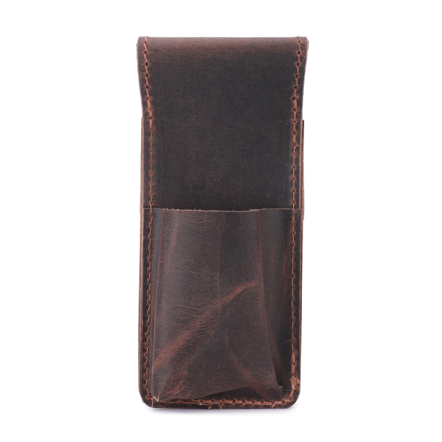 CestAntiQ, Funda de cuero para maquinilla de afeitar de seguridad, accesorios de afeitado, esenciales para el cuidado personal, hecha a mano: marrón