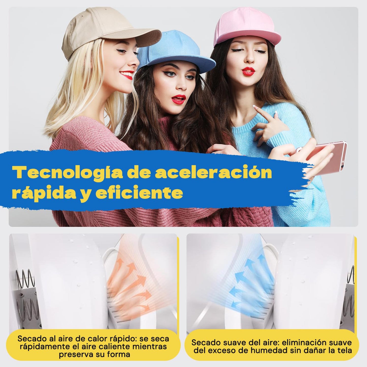 Máquina de Vapor YUYO Blanca para Limpiar y Secar Sombreros de Béisbol y Pescador