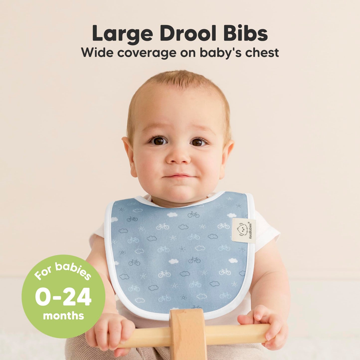 Paquete de 8 baberos orgánicos para bebés para niñas y niños, baberos de dentición para niños y niñas, baberos recién nacidos para bebés y niños (vasos)