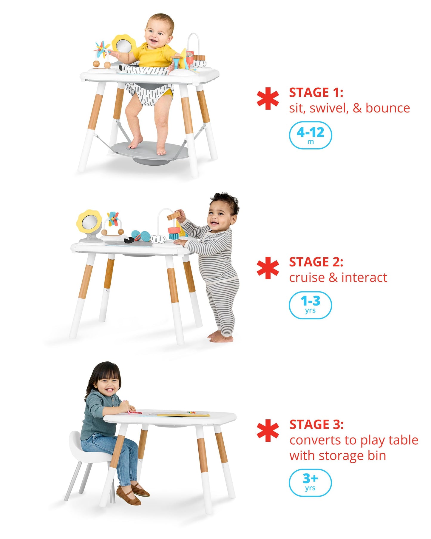 Centro de Actividades Skip Hop Discoverosity Montessori y Mesa de Juego Azul para Bebés a Partir de 4 Meses