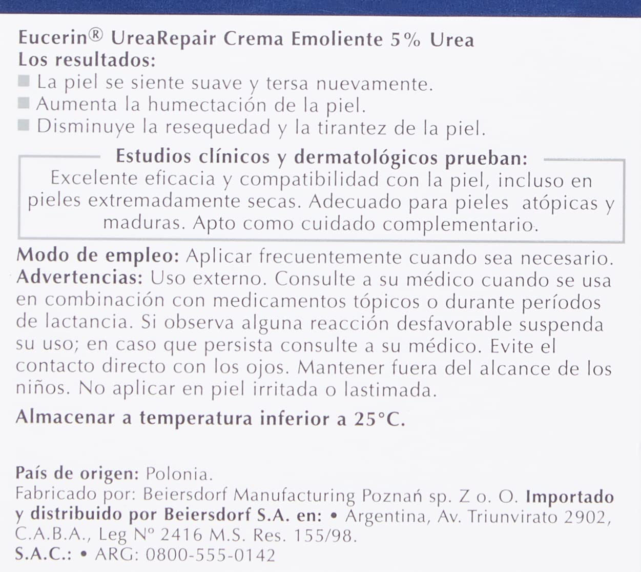 BEIERSDORF SPA Eucerin 5% Urea Crema Regeneradora 75ml Con Carnitina