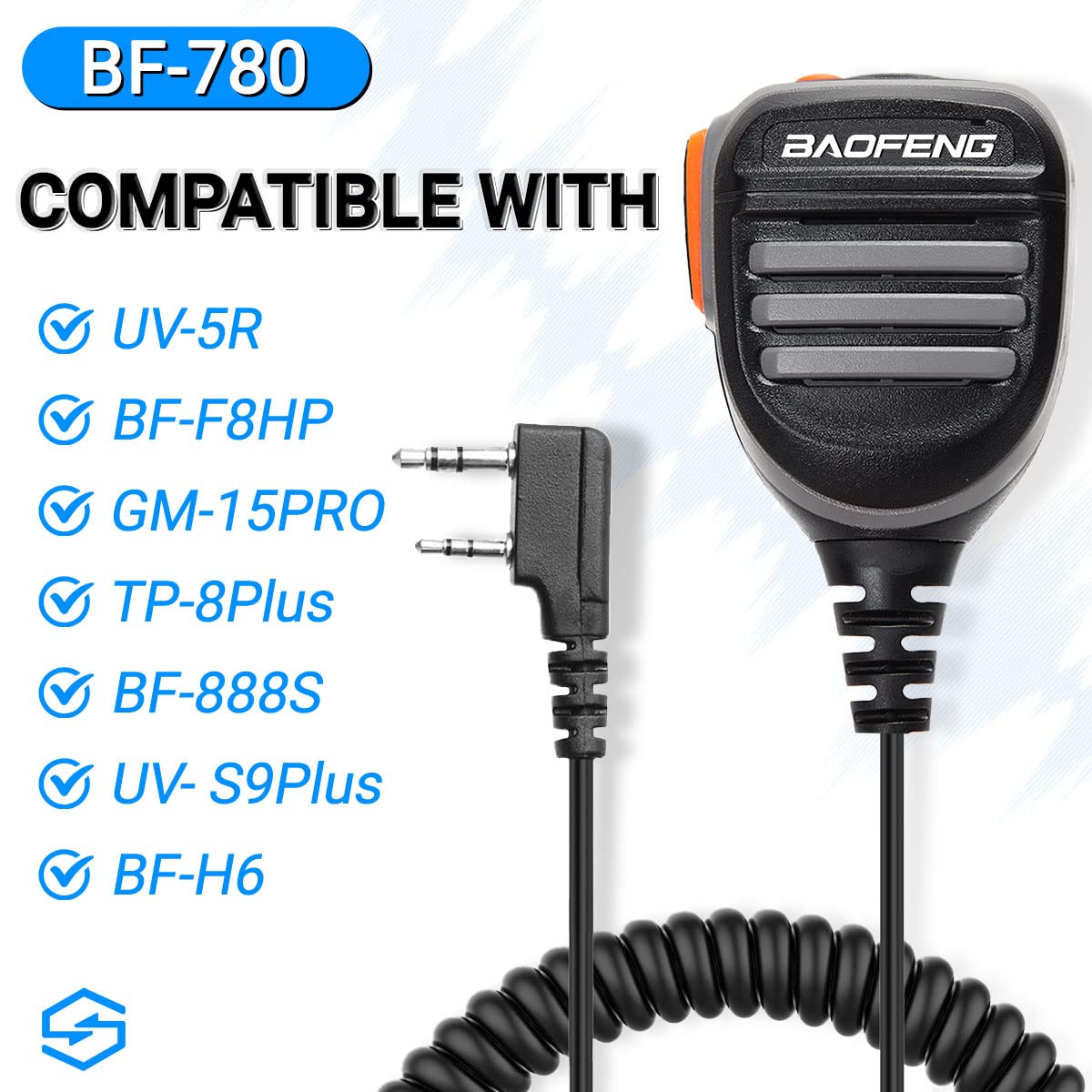 BaoFeng Walkie Talkie - Micrófono para altavoz de micrófono, micrófono de policía de hombro remoto para Baofeng UV-5R Mini BF-F8HP Pro 5RM DM21 UV32 UV-21R K5PLUS GM-15 Pro UV-5G PlusAR-152 GM-5RH UV