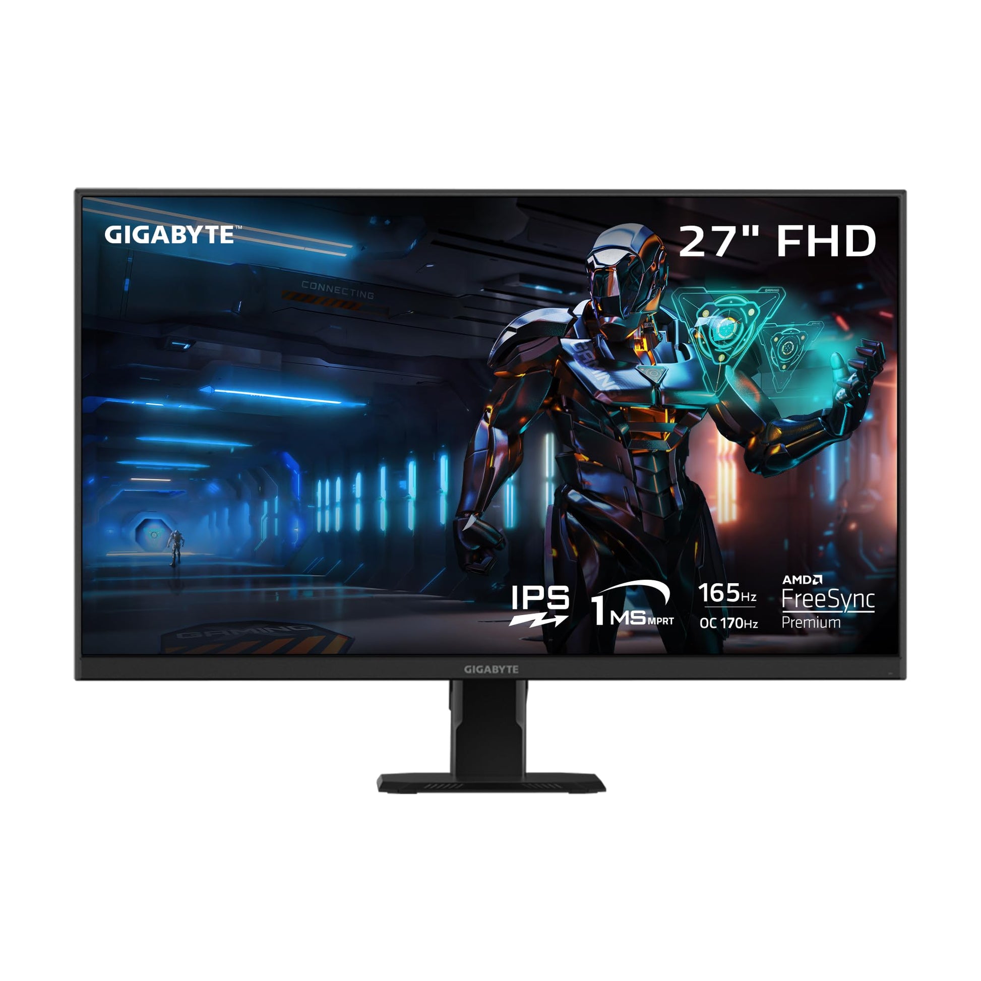 GIGABYTE GS27F - Monitor de juego de 27 pulgadas 165Hz 1080P, visualización IPS SS 1920 x 1080, tiempo de respuesta de 1 ms (MPRT), listo para HDR, FreeSync Premium, 1 puerto de visualización 1.4, 2 x