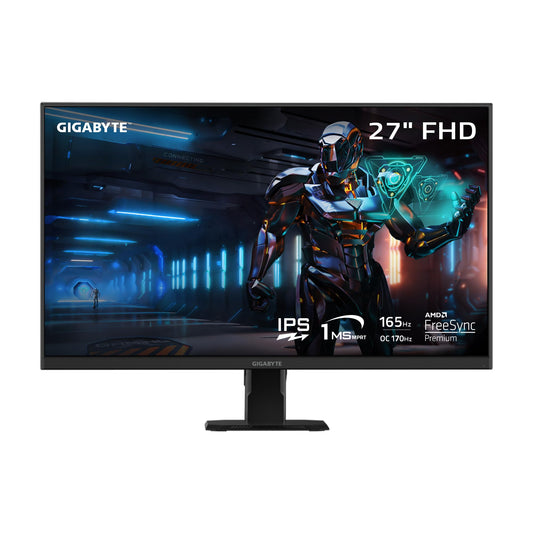 GIGABYTE GS27F - Monitor de juego de 27 pulgadas 165Hz 1080P, visualización IPS SS 1920 x 1080, tiempo de respuesta de 1 ms (MPRT), listo para HDR, FreeSync Premium, 1 puerto de visualización 1.4, 2 x