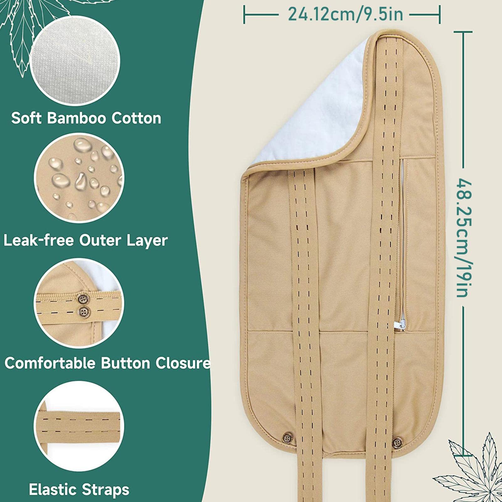 TROONZ Aceite ricino,Envoltura Corporal para el Cuidado la Cintura y el Cuello - Paquete compresas Aceite ricino Altamente Absorbente, Reutilizable con Correa elástica